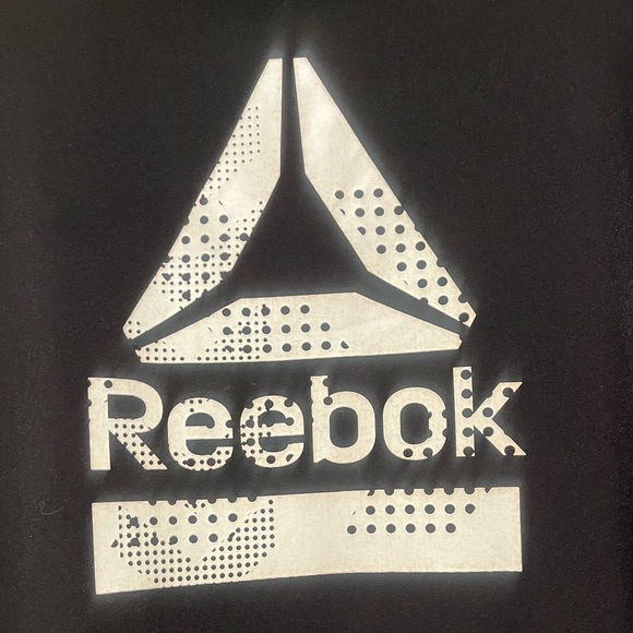 Reebok Bomber Jacket Black & White Full Zip Fleece Lined Polyester Shell Size XL - Picture 10 of 11